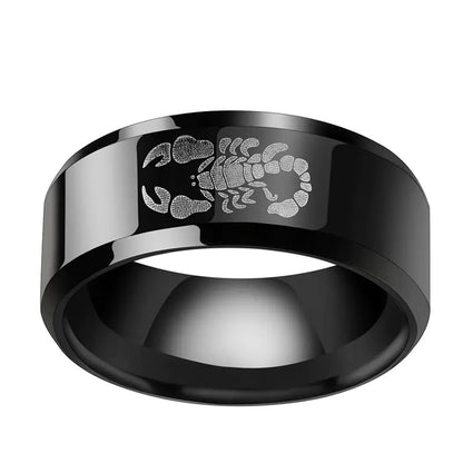 Anillo de acero y titanio con diseño de escorpión para hombre - Accesorios de moda